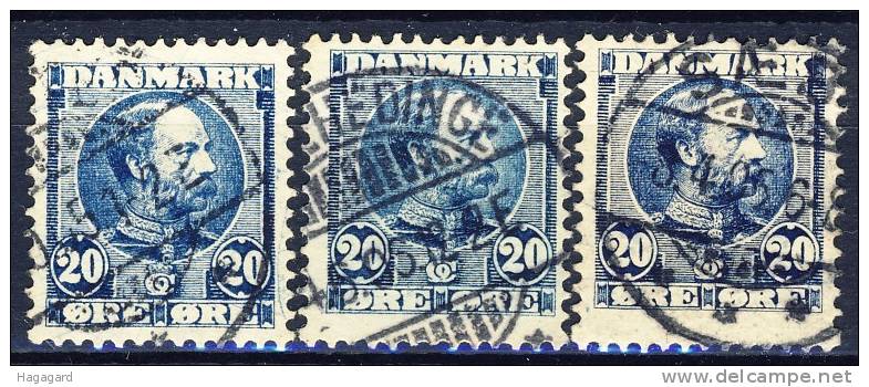 #Denmark 1904. Michel 49 X3. Cancelled(o) - Usado