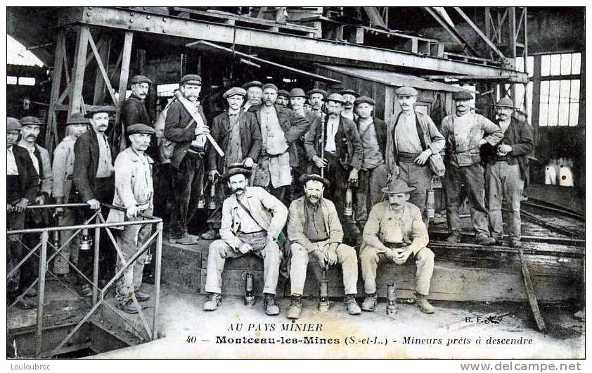 71 MONTCEAU LES MINES MINEURS PRETS A DESCENDRE - Mines