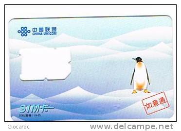 CINA  - CHINA UNICOM- GSM SIM CARD (WITHOUT CHIP)  -  PENGUIN  2002 1 4-2  -  RIF. 2805 - Pinguins