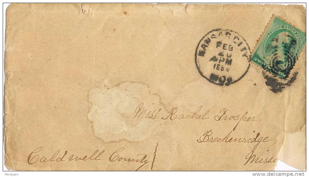 1218. Carta KANSAS City (Missouri)  1886. Fancy Cancel - Cartas & Documentos