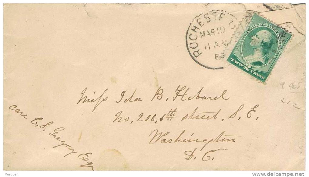 1219. Carta ROCHESTER NY, Condado Monroe 1889. Fancy Cancel - Cartas & Documentos