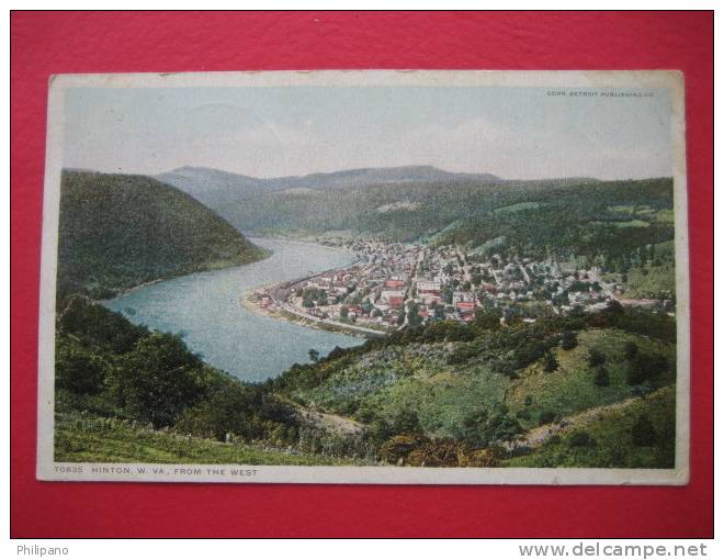 Hinton WV From The West  Detroit Pub. 1914 Cancel - Autres & Non Classés