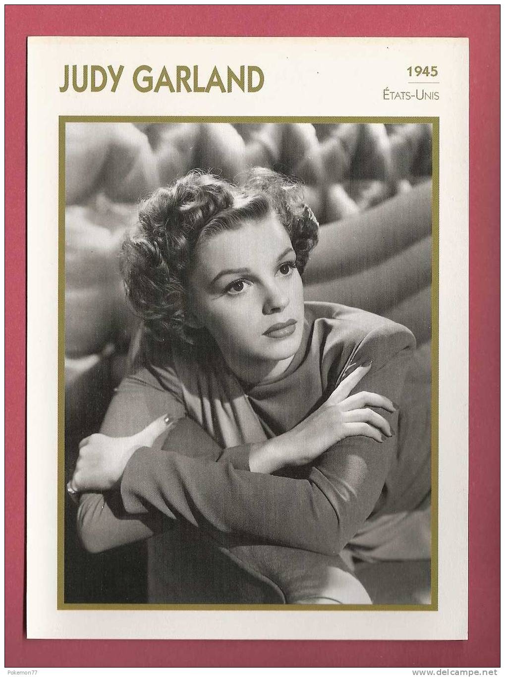 *  Fiche Cinéma : N°292  :  JUDY  GARLAND  :  ETAS - UNIS  :  ( Voir Les 2 Scans ) - Foto's