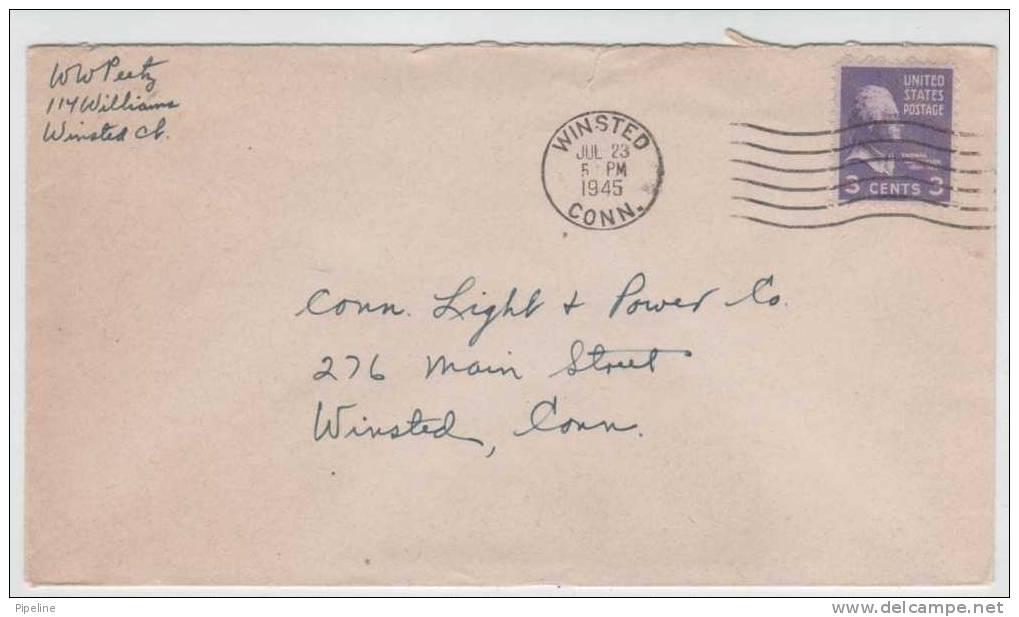 USA Cover Winsted Conn. 23-7-1945 - Lettres & Documents