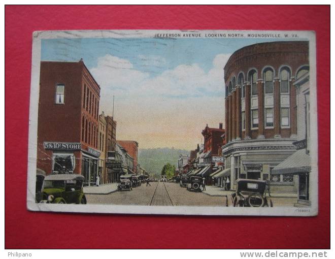 Moundsville WV   Jefferson Ave  Vintage Wb Crease  Bottom Left Cornor - Charleston