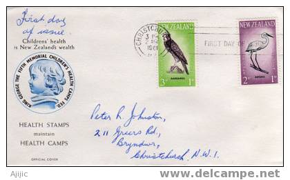 Nouvelle-Zelande. Oiseaux Kereru & Kotare. FDC 1961.   Prix Reduit ! - FDC