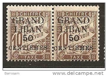 Lebanon 1924: Yvert 6mh* Pair - Other & Unclassified