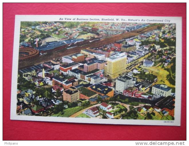 Bluefield WV  Air View Of Business Section    Linen - Other & Unclassified