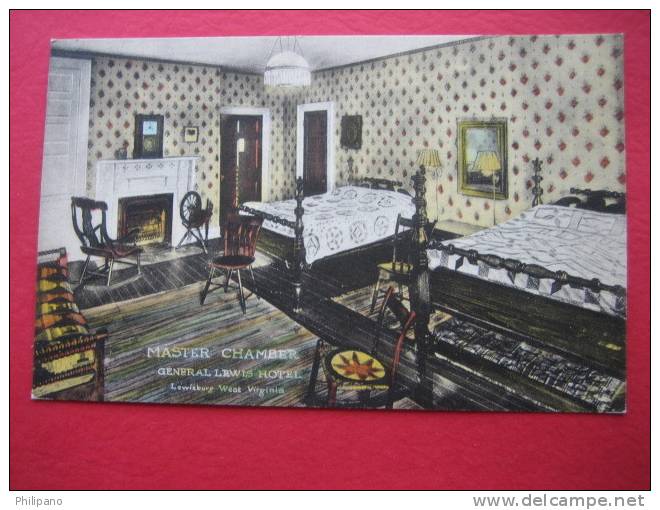 Lewisburg WV   Hand Colored     Geneal Lewis Hotel   Master Chamber - Andere & Zonder Classificatie