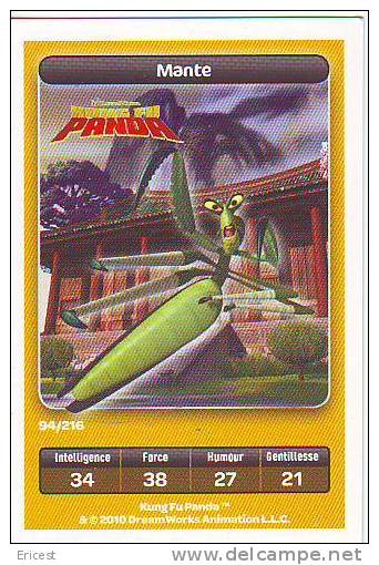 CARTE CARREFOUR DREAMWORKS KUNG FU PANDA MANTE 94/216 BON ETAT - Autres & Non Classés