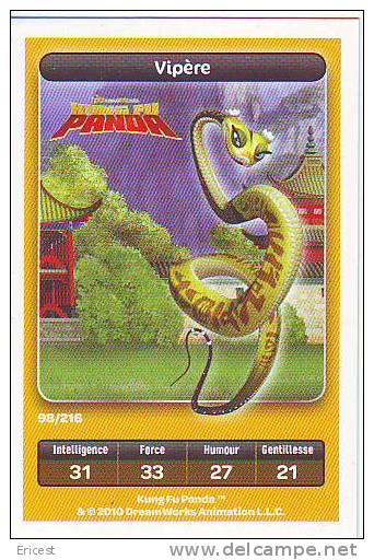 CARTE CARREFOUR DREAMWORKS KUNG FU PANDA VIPERE 98/216 BON ETAT - Autres & Non Classés