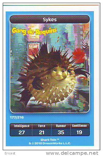 CARTE CARREFOUR DREAMWORKS GANG DE REQUINS SYKES 177/216 BON ETAT - Autres & Non Classés