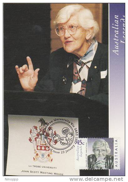 Australia-2002 Medical Scientists,Nancy Millis   Maximum Card - Maximumkaarten