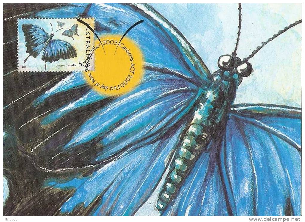 Australia-2003 Insects,50c Ulysses Butterfly   Maximum Card - Maximum Cards