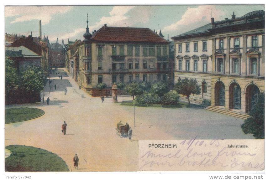 GERMANY - BADEN-WURTTEMBERG - PFORZHEIM - Jahnstrasse - ANIMATED - 1905 - Pforzheim