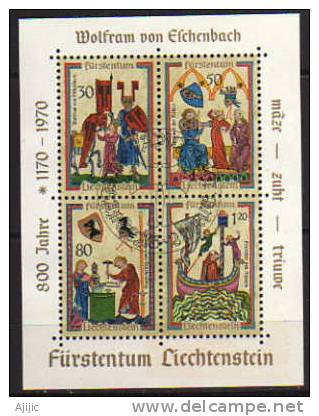 BF # 11  Poète Allemand Du Moyen Âge:  Wolfram Von Eschenbach. Oblitere. Cote  5.50 € - Blocks & Sheetlets & Panes