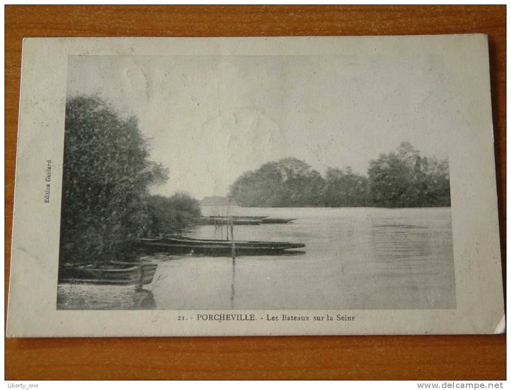 Les Bateaux Sur La Seine - Porcheville / Anno 1924 ( Zie Foto Details ) !! - Porcheville