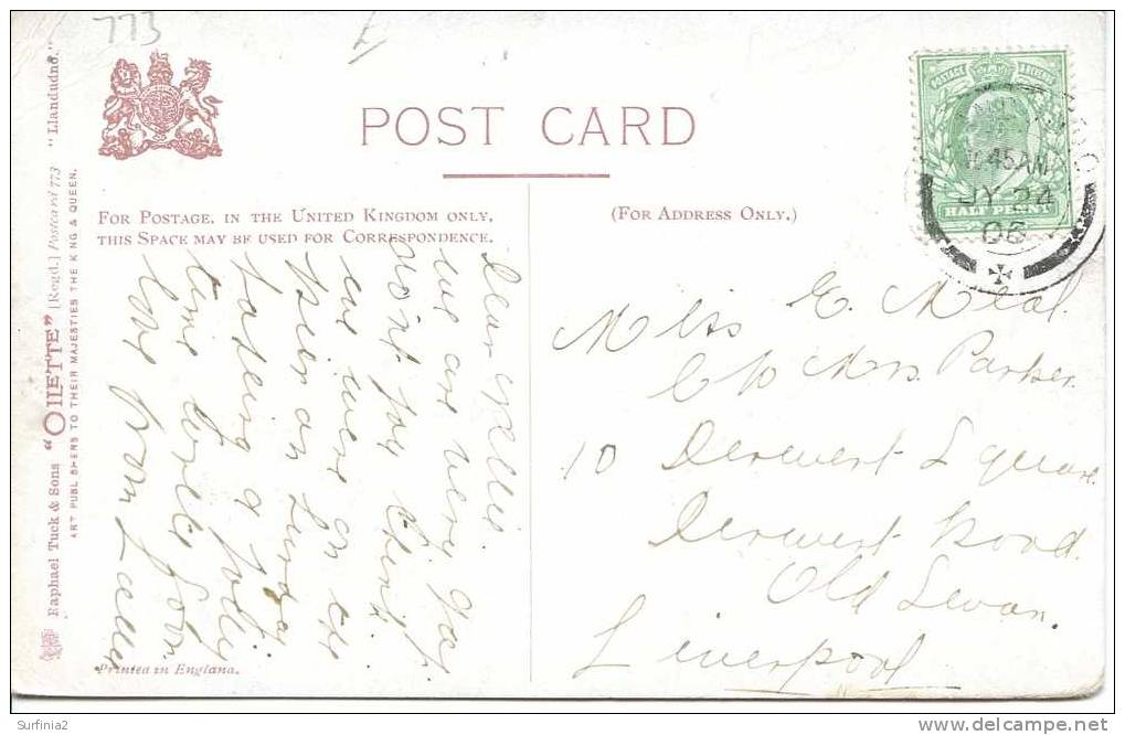 TUCKS  SERIES 773 - LLANDUDNO - THE PIER 1906 - Caernarvonshire