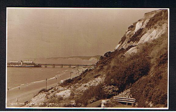 RB 599 -   1927 Judges Real Photo Postcard - The Cliffs & Bournemourh Pier - Hampshire Now Dorset - Bournemouth (ab 1972)