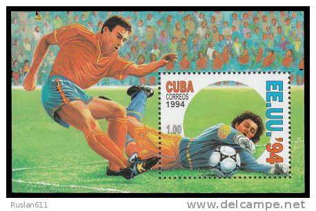 Fussball Football Soccer Cuba Bl 136 1994 World Cup In The USA MNH ** - 1994 – USA