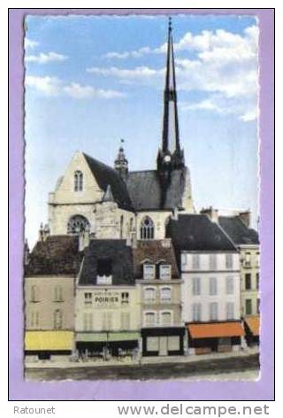 45 - PITHIVIERS - CPSM 8 - Le Clocher * église / Armes Munitions Poirier - Pithiviers