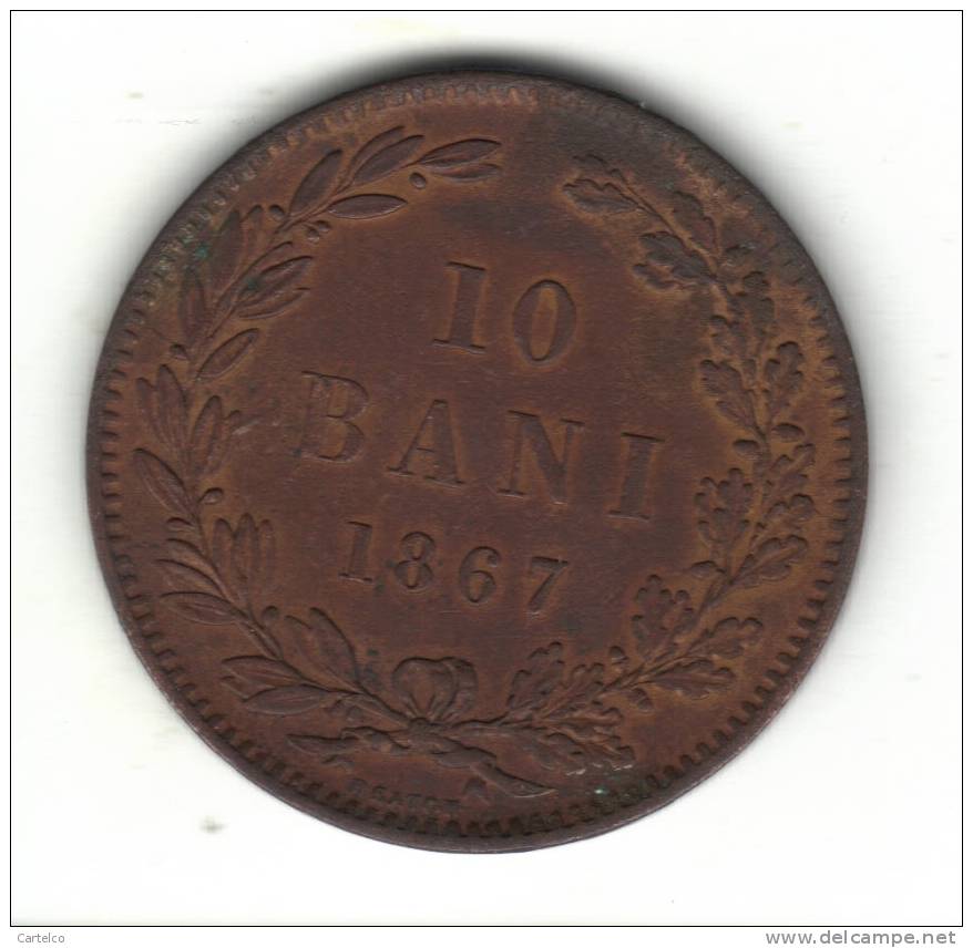 Romania 10 Bani 1867 Heaton - Roemenië