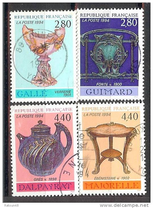 Série - Arts Décoratifs - 4 Timbres Oblitérés - N° 2854 à 2857 - Gebraucht