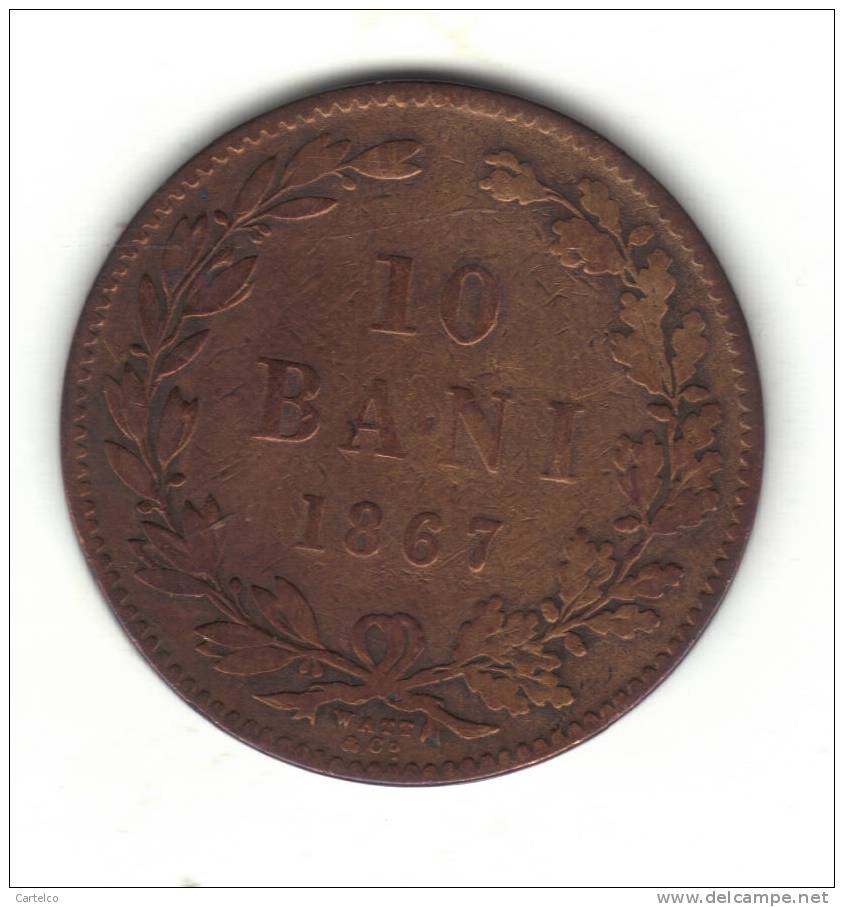 Romania 10 Bani 1867 Watt - Romania