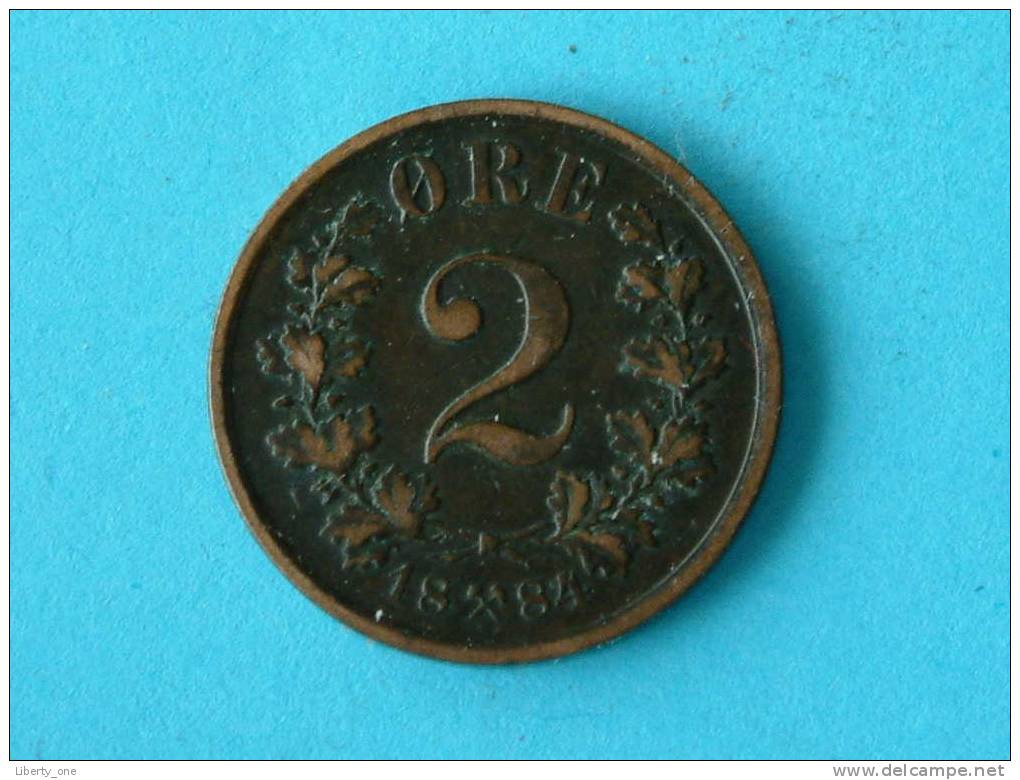 1884 - 2 ORE - KM 353 ( For Grade, Please See Photo ) ! - Norvège