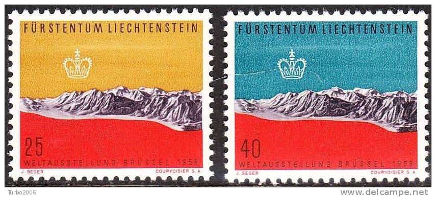 Liechtenstein 1958 Weltausstellung Brüssel Mi 369 / 370** - Ungebraucht
