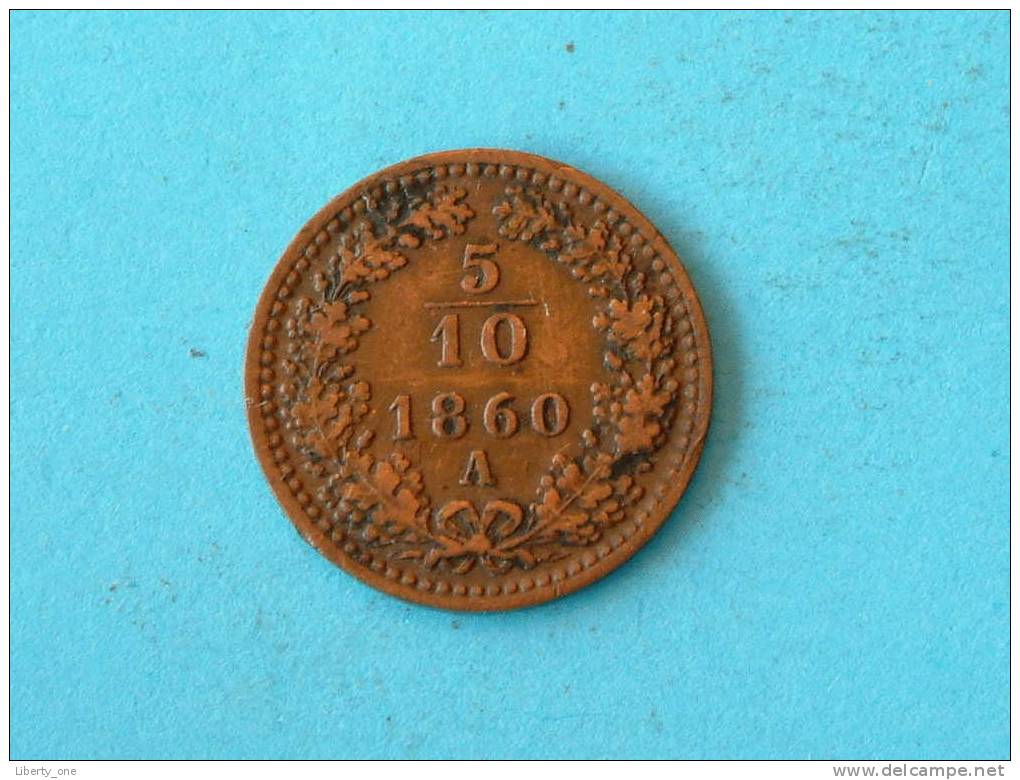 1860 A - 5/10 KREUZER - KM 2182 ( For Grade, Please See Photo ) ! - Autriche