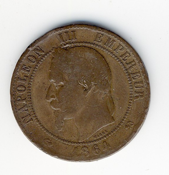 10  Centimes Napoléon III  -  1864 K - 10 Centimes