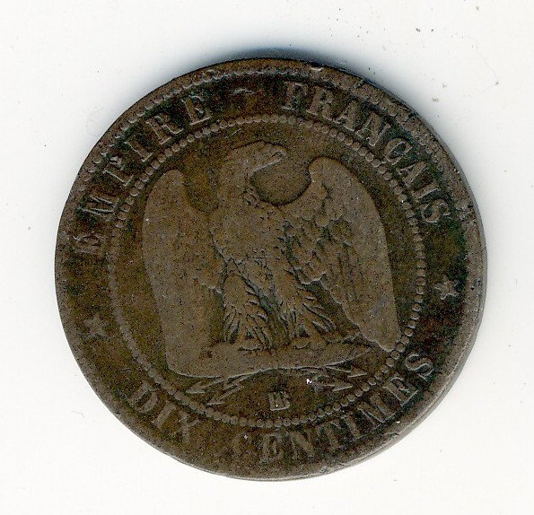 10  Centimes Napoléon III  -  1865 BB - 10 Centimes