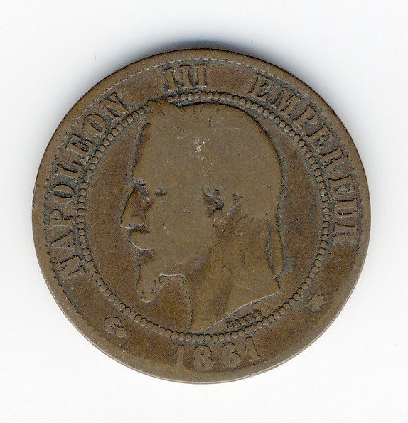 10  Centimes Napoléon III  -  1861 A - 10 Centimes