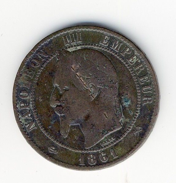 10  Centimes Napoléon III  -  1861 K - 10 Centimes
