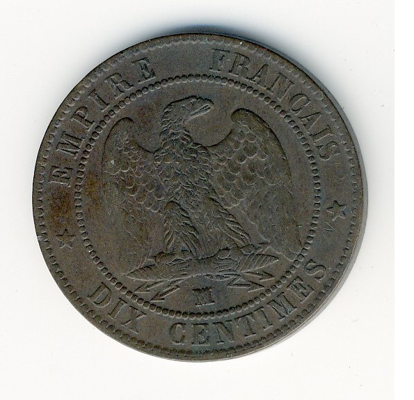 10  Centimes Napoléon III  -  1854 MA - 10 Centimes