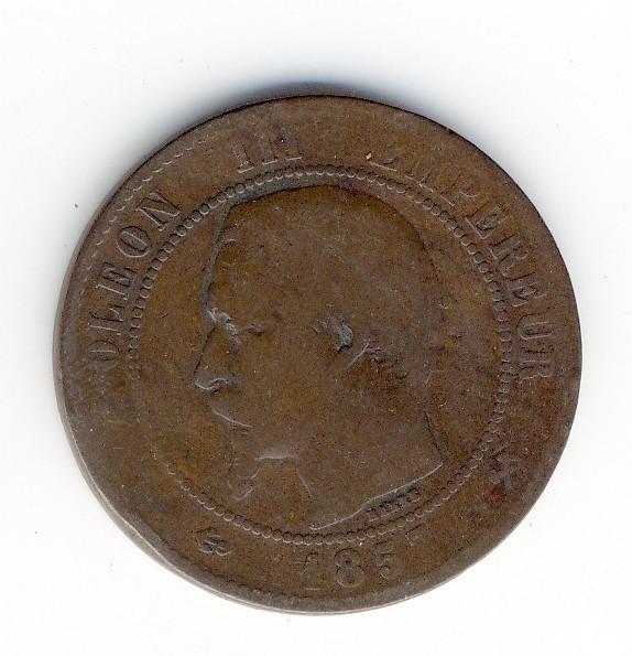 10  Centimes Napoléon III  -  1857 B - 10 Centimes