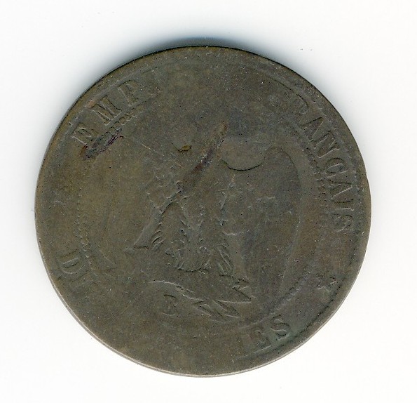 10  Centimes Napoléon III  -  1853 B - 10 Centimes