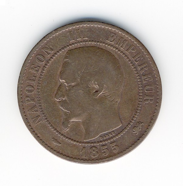 10  Centimes Napoléon III  -  1855 D  - Chien - 10 Centimes
