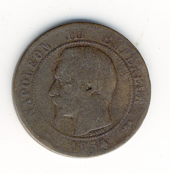 10  Centimes Napoléon III  -  1854 D - 10 Centimes