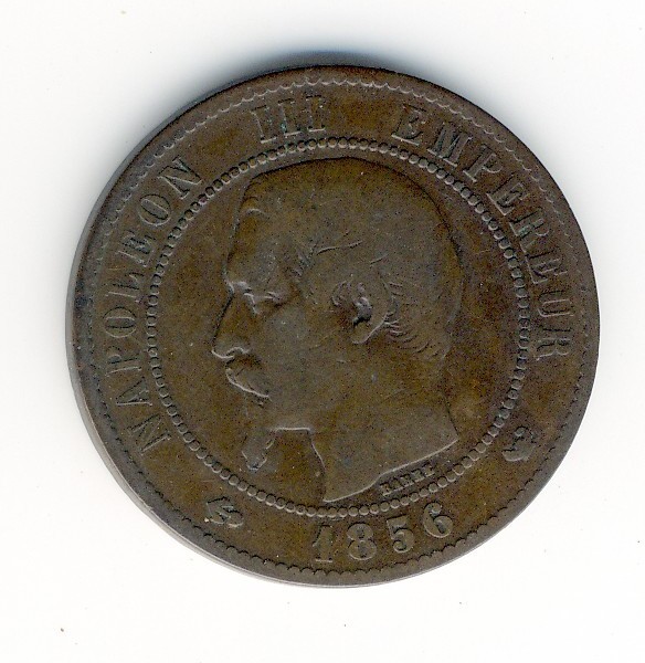 10  Centimes Napoléon III  -  1856 W - 10 Centimes