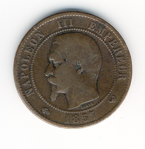 10  Centimes Napoléon III  -  1857 W - 10 Centimes