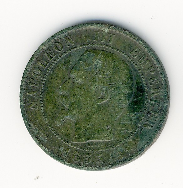 10  Centimes Napoléon III  -  1855 BB  -  Chien - 10 Centimes