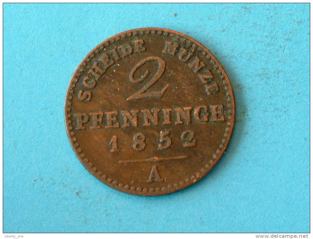 1852 A - 2 PFENNINGE PRUISEN / KM 452 ( For Grade, Please See Photo ) ! - Petites Monnaies & Autres Subdivisions