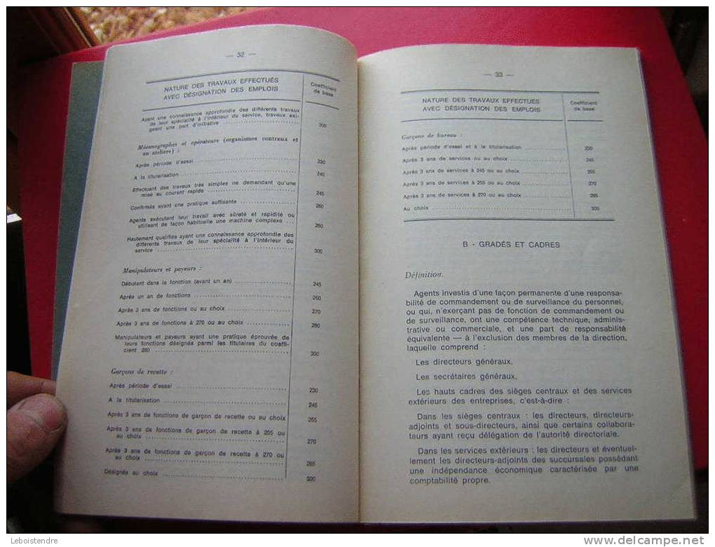 LIVRET 112 PAGES ASSOCIATION PROFESSIONNELLE DES BANQUES-CONVENTION COLLECTIVE DE TRAVAIL -20 AOUT 1952 MISE A JOUR 1970 - Rechts