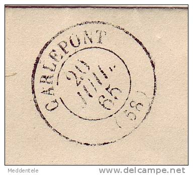 Lettre GC 737 CARLEPONT (58) Oise 20/07/1865 TTB Vers Compiègne - 1849-1876: Periodo Clásico