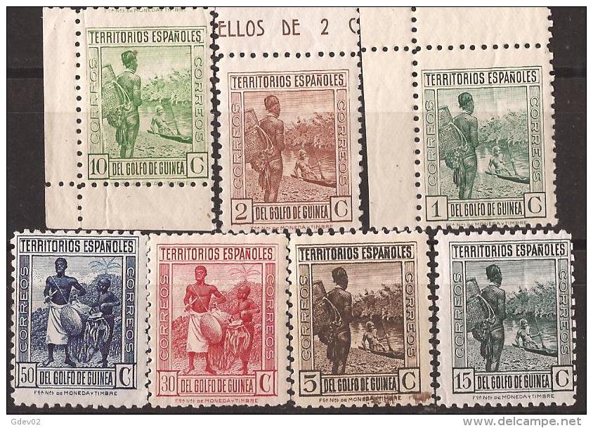 GUI244SCSF-L4410PC-TCO.Guinee GUINEA ESPAÑOLA TIPOS DE 1931. 1934/41 (Ed 244/50**) Sin Charnela.LUJO RARA - Otros & Sin Clasificación