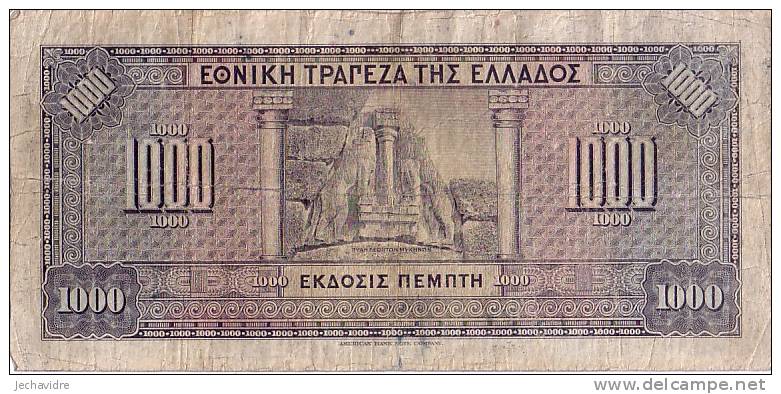 GRECE   1 000 Drachmes  Daté Du 15-10-1926   Pick 100a     ***** QUALITE  VG ***** - Grecia