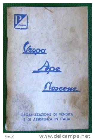 PIAGGIO ORGANIZZAZIONE DI VENDITA E ASSISTENZA ANNO1958 - Motos