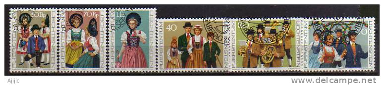 Costumes Du LIECHTENSTEIN. 6 T-p Obliteres . 2 Series Completes Yv.# 625/7 & 695 - Used Stamps